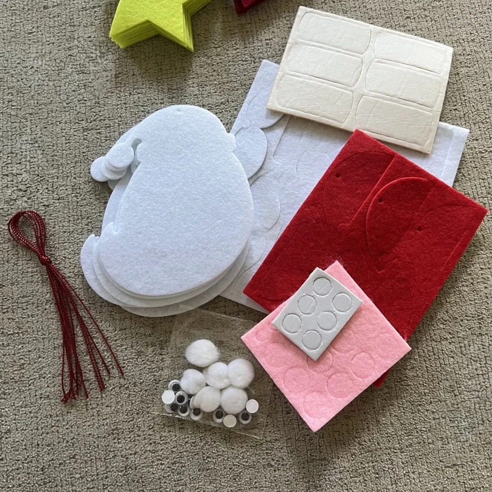 Mixed Holiday Craft Lot Felt Foam Shapes Christmas Halloween DIY Ornament Kits